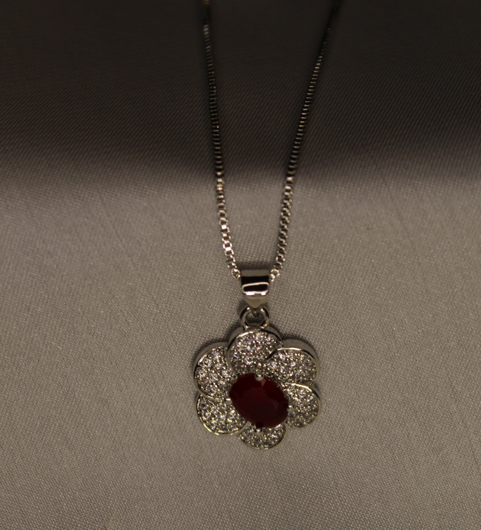 Floral Locket Mehroon metallic