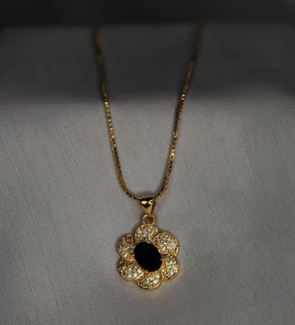 Floral Locket Blackish Yellow
