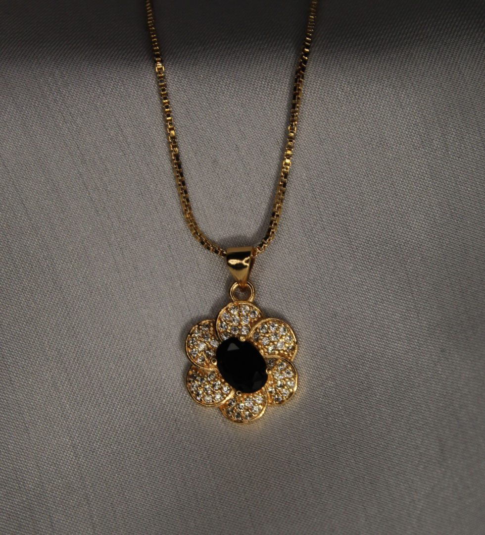 Floral Locket Blackish Yellow