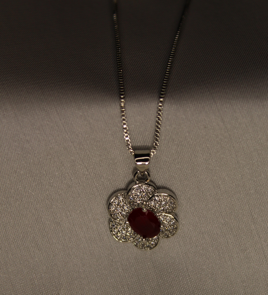 Floral Locket Mehroon metallic