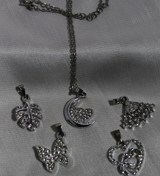 5 In 1 Shining Metallic Locket Set